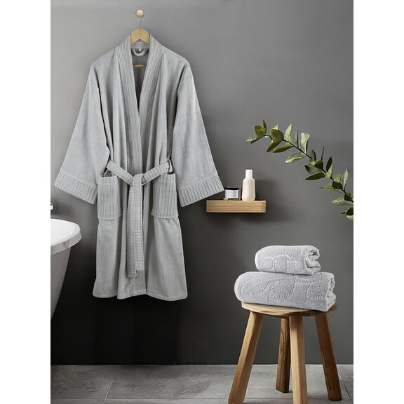 Μπουρνούζι Kimono - Medium - Velvet Gray Nima Home