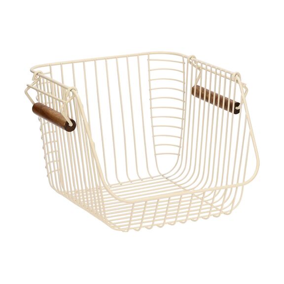 Estia Καλαθι Οργανωσης Allure Μεταλλικο 26.5x29.5x21.5cm Στοιβαζομενο Ivory