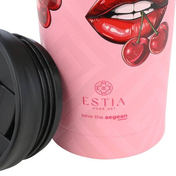 Estia Θερμος Travel mug Save the Aegean 350ml Blush pop