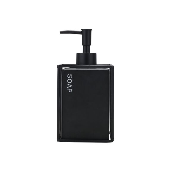 Estia Αντλια Σαπουνιου Cage 450ml Κεραμικη Μαυρη με Μεταλλικο Πλαισιο