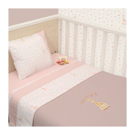 Κουβέρτα Πικέ Κούνιας 100x140 Design 502 Sophie la Girafe