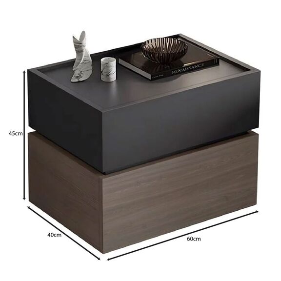 Vanity Κομοδίνο, Αποχρώσεων Sonoma oak & Grey, με Αποσπώμενα Χρωματικά Μέρη