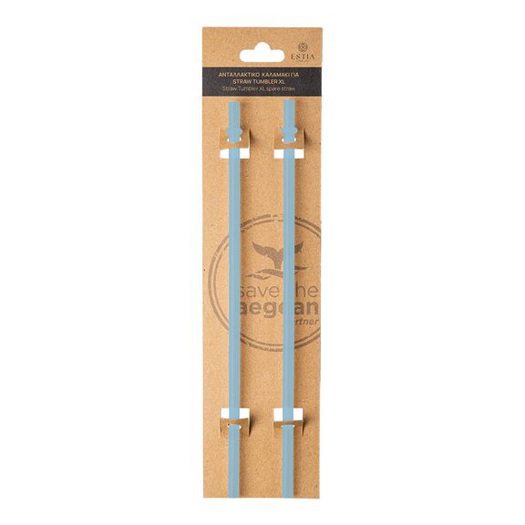 Estia Ανταλλακτικα Καλαμακια Straw Tumbler xl 900ml sky Garden 2 τεμ