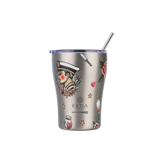 Estia Θερμος Coffee mug Save the Aegean 350ml old School ink