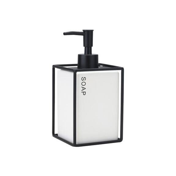 Estia Αντλια Σαπουνιου Cage 450ml Κεραμικη Λευκη με Μεταλλικο Πλαισιο