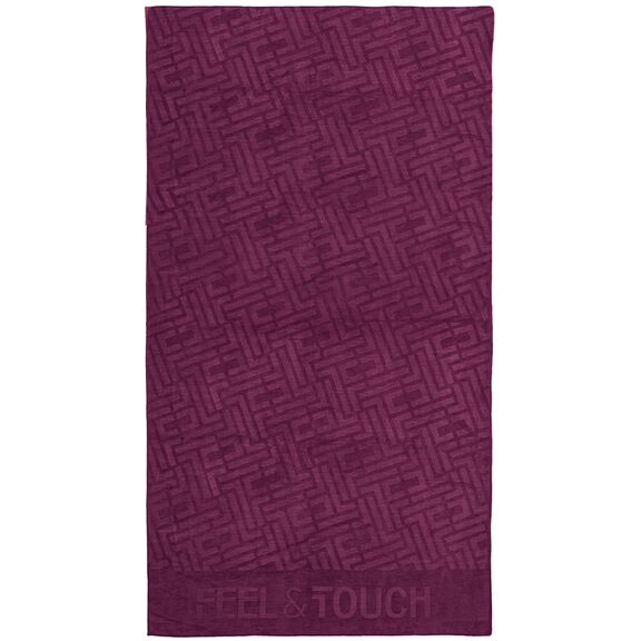 Πετσέτα Θαλάσσης Icon Aubergine 90x170 Feel and Touch  88% Polyester - 12% Poliammide