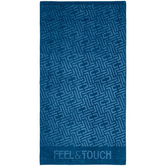 Πετσέτα Θαλάσσης Icon Ocean Blue 90x170 Feel and Touch  88% Polyester - 12% Poliammide