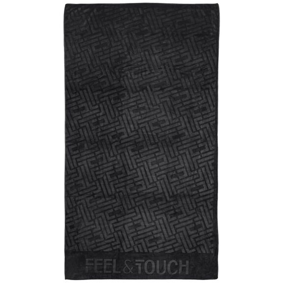 Πετσέτα Θαλάσσης Icon Black 90x170 Feel and Touch  88% Polyester - 12% Poliammide
