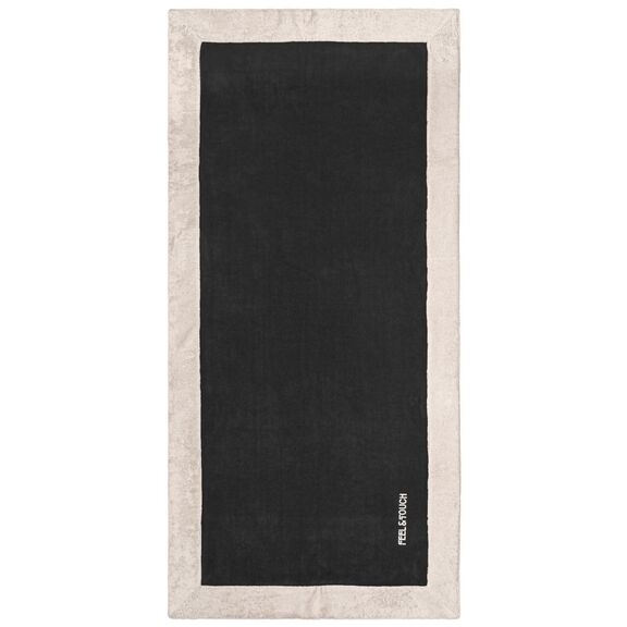 Πετσέτα Θαλάσσης Caribbean Black 80x170 Feel and Touch  60% Cotton - 40% Polyester