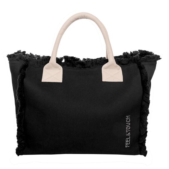Τσάντα Ώμου Caribbean Black - Ammos Feel and Touch  100% Cotton