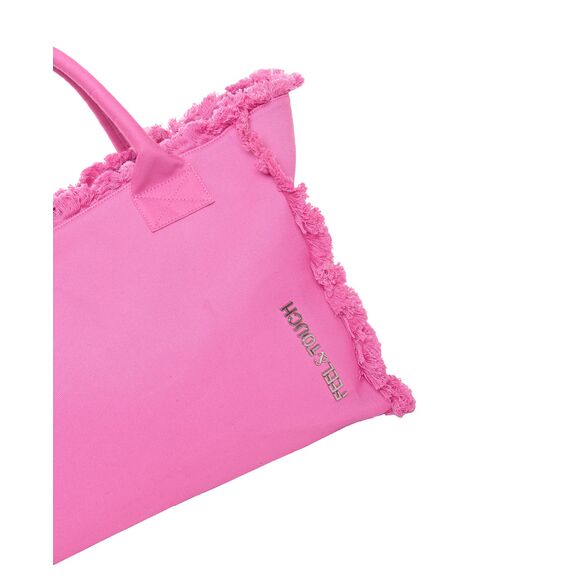Τσάντα Ώμου Caribbean Pink Feel and Touch  100% Cotton