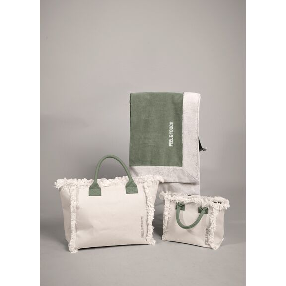 Τσάντα Ώμου Caribbean Ammos - Khaki Feel and Touch  100% Cotton