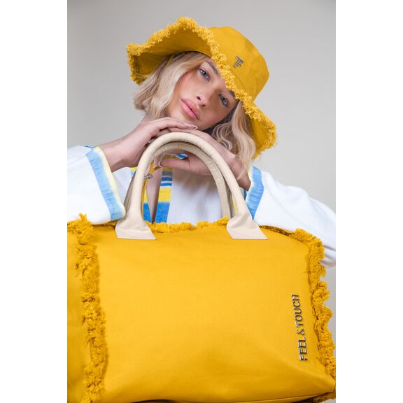 Τσάντα Ώμου Caribbean Mustard - Ammos Feel and Touch  100% Cotton