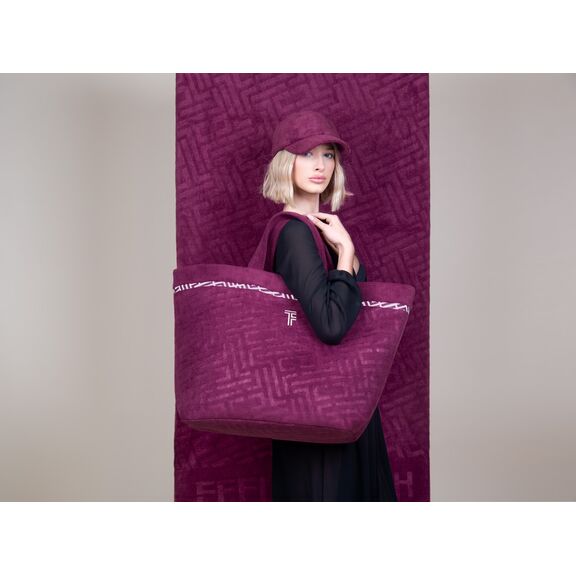 Τσάντα Παραλίας Icon Aubergine Feel and Touch  88% Polyester - 12% Poliammide
