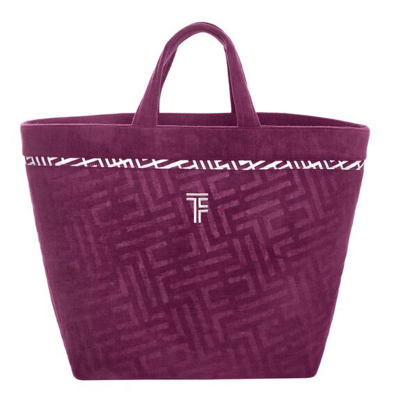 Τσάντα Παραλίας Icon Aubergine Feel and Touch  88% Polyester - 12% Poliammide