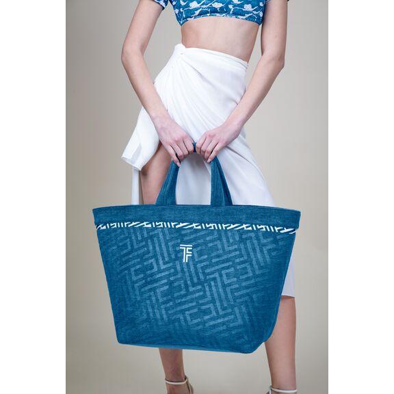 Τσάντα Παραλίας Icon Ocean Blue Feel and Touch  88% Polyester - 12% Poliammide