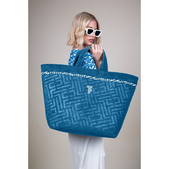 Τσάντα Παραλίας Icon Ocean Blue Feel and Touch  88% Polyester - 12% Poliammide