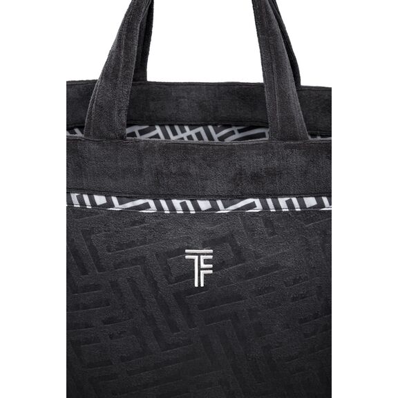 Τσάντα Παραλίας Icon Black Feel and Touch  88% Polyester - 12% Poliammide