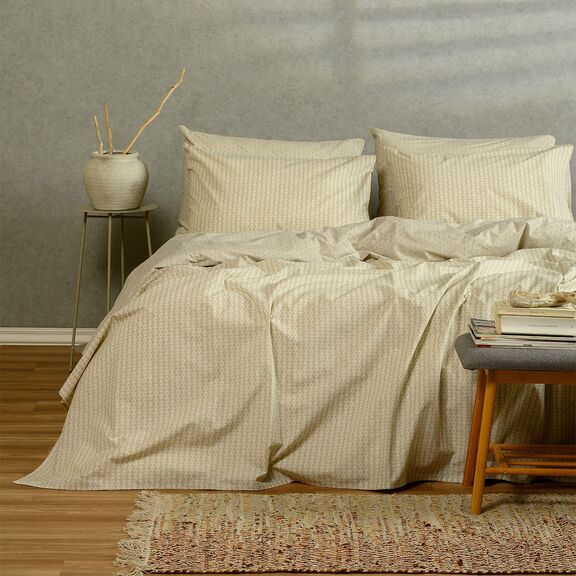 Παπλωματοθηκη Υπερδιπλη Layla Beige Casual Line (225x245)