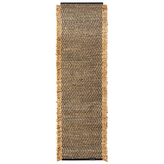 Χαλί Zigk Zagk Black 60x200 guy Laroche  50% Jute - 50% Cotton