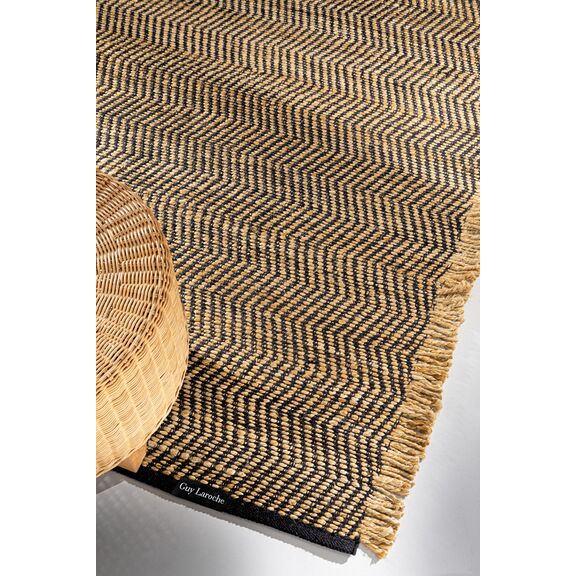 Χαλί Zigk Zagk Black 140x200 guy Laroche  50% Jute - 50% Cotton