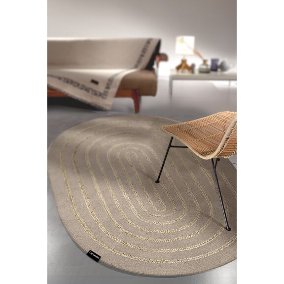 Χαλί Maya Taupe Oval 140x210 guy Laroche  60% Jute - 40% Cotton