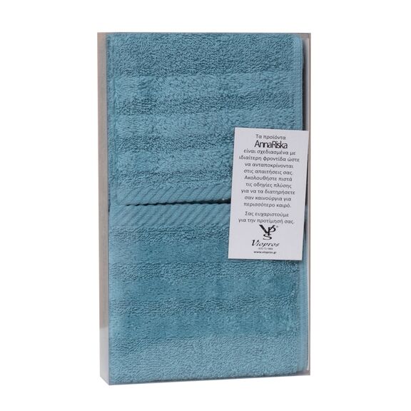 Σετ 3 Πετσέτες Χεριών 30x50 Συσκευασία Δώρου spa 6 Lake Blue