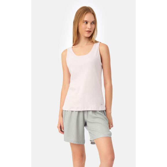 Γυναικεία Πυζάμα minerva dots l Ροζ- Γκρι 90-52552
