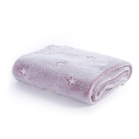Παιδική Φωσφοριζέ Κουβέρτα fleece Μονή 160x220 nef-nef homeware interstellar rose 100% polyester