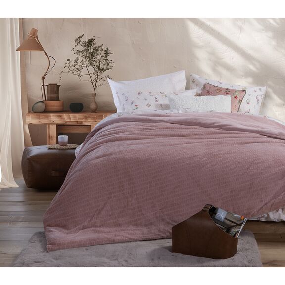 Πάπλωμα-Κουβέρτα Μονή 160x220cm Πολυεστέρας nef-nef duvet & blankets collection ezra - rose 036543