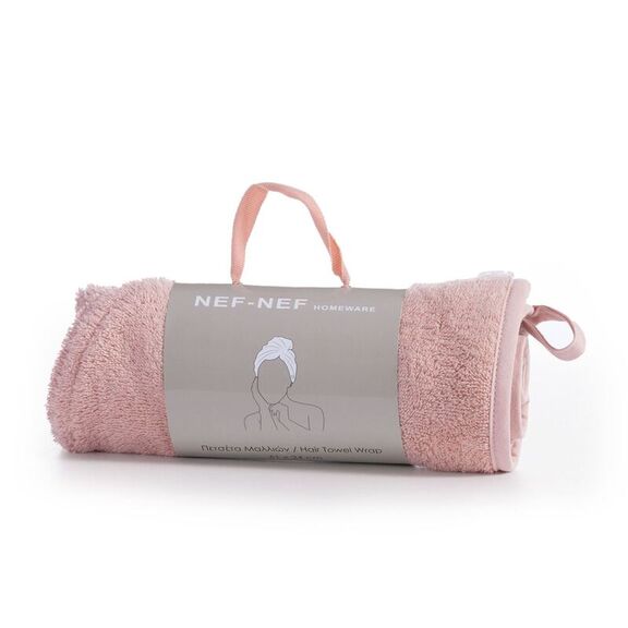 Πετσέτα Μαλλιών 61x24 nef-nef homeware sandy pink 100% Βαμβάκι