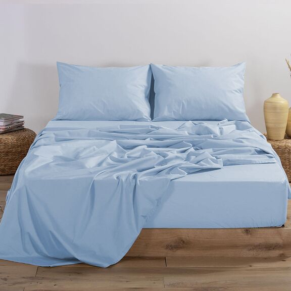 Σεντόνι Υπέρδιπλο 240x270cm Βαμβάκι nef-nef basic - 1216 light blue 011709