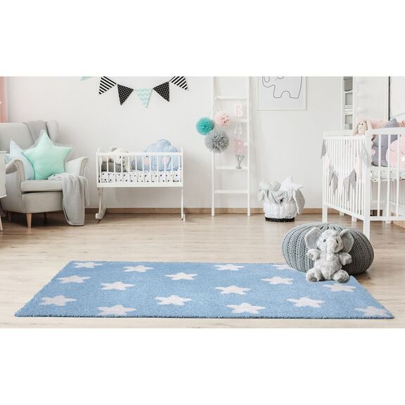 Shaggy Παιδικό Χαλί Cocoon 8391/30 Γαλάζιο με Αστεράκια - 3x4 Colore Colori