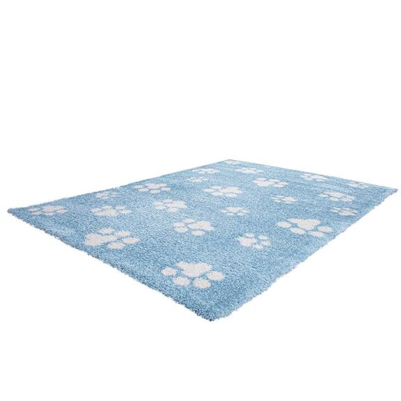 Shaggy Παιδικό Χαλί Cocoon 8392/30 Γαλάζιο με Πατουσάκια - 3x4 Colore Colori