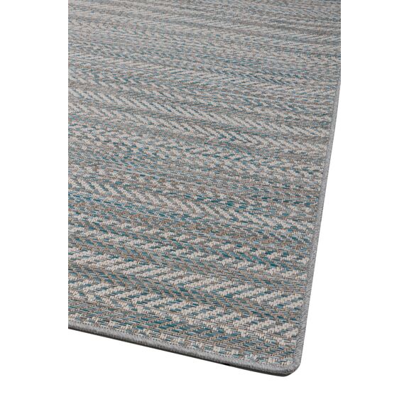 Ψάθινο Χαλί Breeze 187/13 Γκρι Μπέζ Πετρόλ Ρίγες - 2,10x3,10 Colore Colori